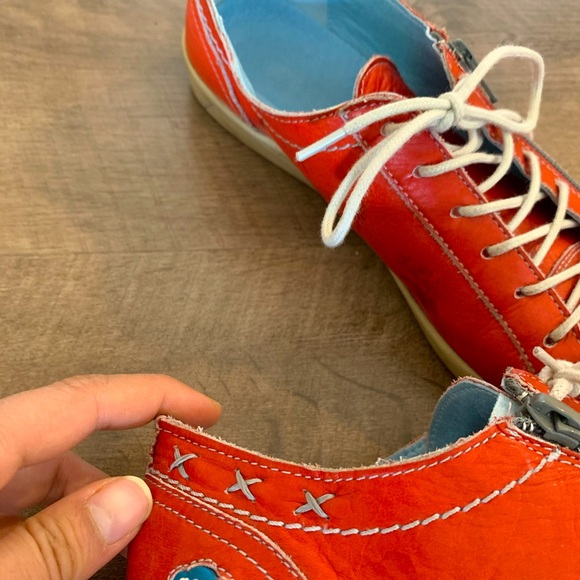 CLOUD Red Leather sneaker size 40 - Picture 2 of 4